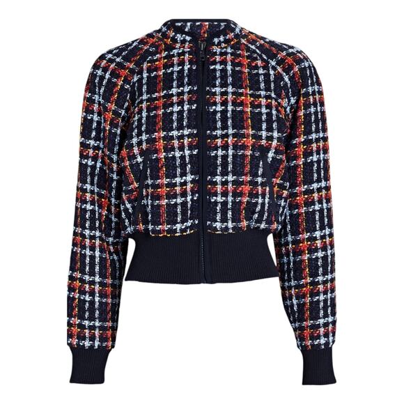 MOTHER The Mock Neck Ribbed Jacket in Beat by Beat M